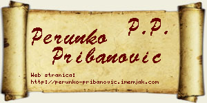 Perunko Pribanović vizit kartica